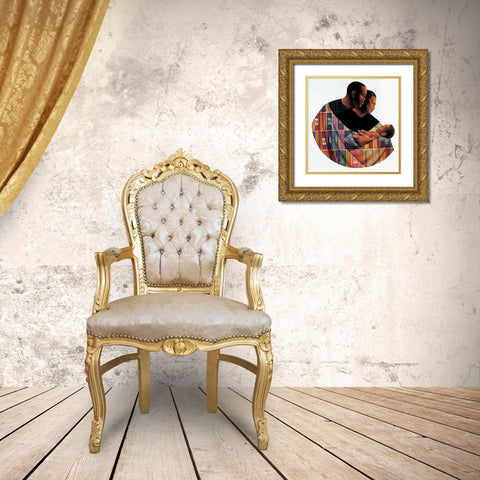 Family Gold Ornate Wood Framed Art Print with Double Matting by Unknown