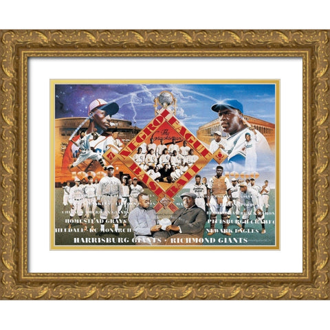Negro League Gold Ornate Wood Framed Art Print with Double Matting by Unknown