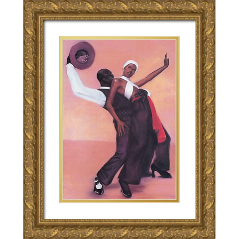 Dance Finale Gold Ornate Wood Framed Art Print with Double Matting by Unknown