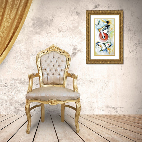 Blow It Gold Ornate Wood Framed Art Print with Double Matting by Unknown