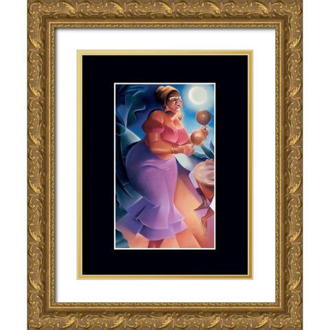 Cha-Cha-Cha Gold Ornate Wood Framed Art Print with Double Matting by Unknown