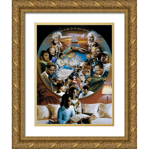 Black History Lesson Gold Ornate Wood Framed Art Print with Double Matting by Unknown
