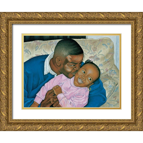 Daddys Girl Gold Ornate Wood Framed Art Print with Double Matting by Unknown