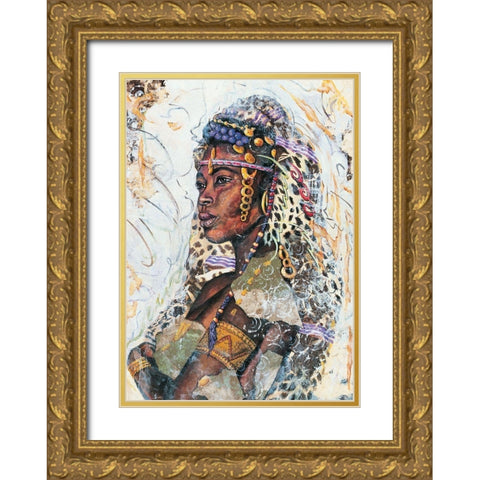 Princess Gold Ornate Wood Framed Art Print with Double Matting by Unknown