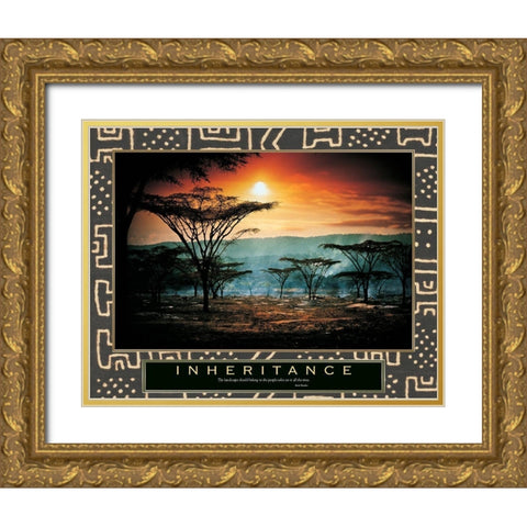 Inheritance - Serengety Gold Ornate Wood Framed Art Print with Double Matting by Unknown