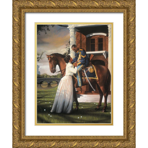 Saying Goodbye Gold Ornate Wood Framed Art Print with Double Matting by Unknown