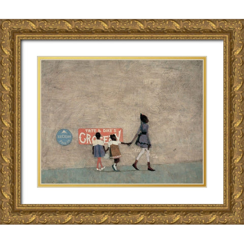 Big Sister Gold Ornate Wood Framed Art Print with Double Matting by Unknown