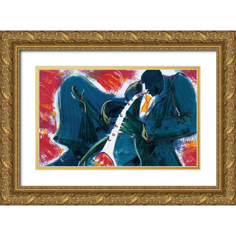 Licorice Stick Gold Ornate Wood Framed Art Print with Double Matting by Unknown