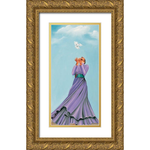 Let it Fly Gold Ornate Wood Framed Art Print with Double Matting by Unknown