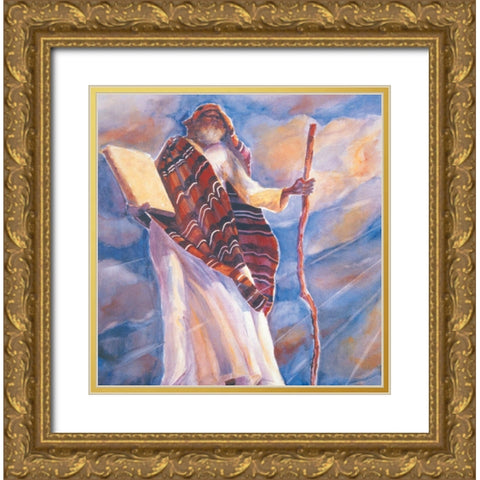 Moses Gold Ornate Wood Framed Art Print with Double Matting by Unknown