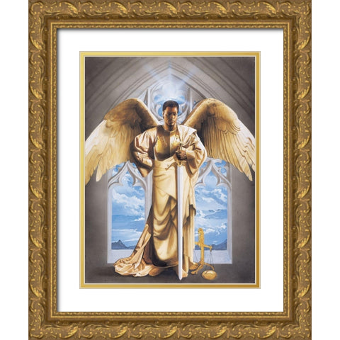 Archangel I Gold Ornate Wood Framed Art Print with Double Matting by Unknown