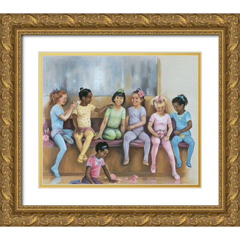 Dance Class Gold Ornate Wood Framed Art Print with Double Matting by Unknown