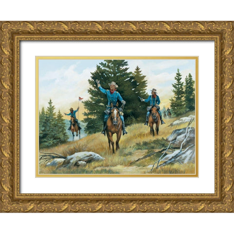 Scout Gold Ornate Wood Framed Art Print with Double Matting by Unknown