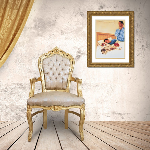 Sleep Tight Gold Ornate Wood Framed Art Print with Double Matting by Unknown