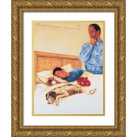 Sleep Tight Gold Ornate Wood Framed Art Print with Double Matting by Unknown