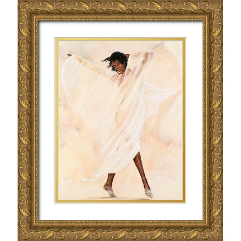 Dancing Gold Ornate Wood Framed Art Print with Double Matting by Unknown