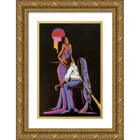 After the Show Gold Ornate Wood Framed Art Print with Double Matting by Unknown