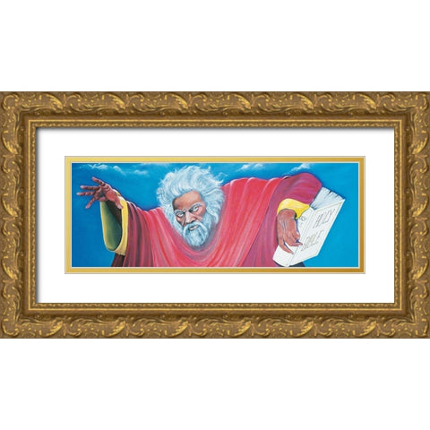 Moses Gold Ornate Wood Framed Art Print with Double Matting by Unknown