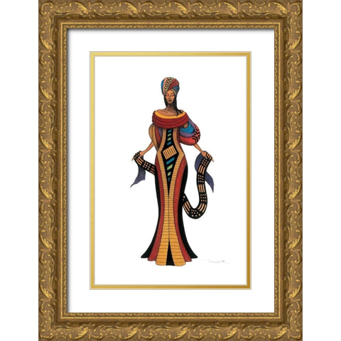 Nigerian Queen Gold Ornate Wood Framed Art Print with Double Matting by Unknown