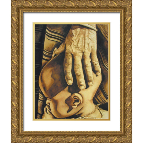 Reassurance Gold Ornate Wood Framed Art Print with Double Matting by Unknown