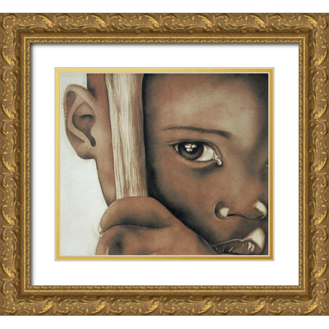 The Tear Gold Ornate Wood Framed Art Print with Double Matting by Unknown