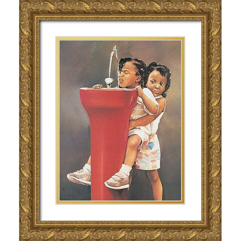 Higher Gold Ornate Wood Framed Art Print with Double Matting by Unknown