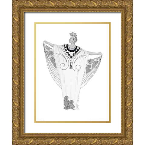 Grace Gold Ornate Wood Framed Art Print with Double Matting by Unknown