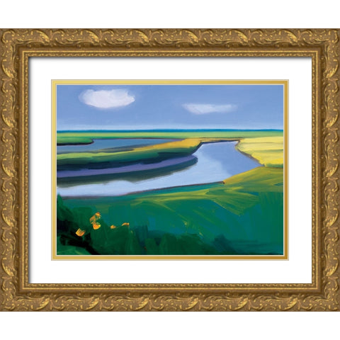 Reservoir Gold Ornate Wood Framed Art Print with Double Matting by Unknown