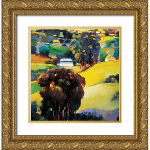 Valley Gold Ornate Wood Framed Art Print with Double Matting by Unknown