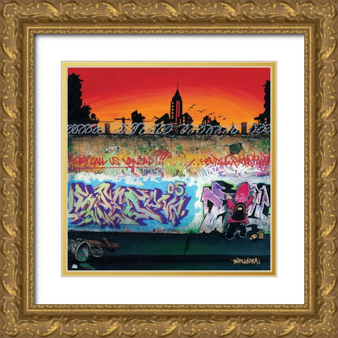 Coucher de soleil Gold Ornate Wood Framed Art Print with Double Matting by Butch and Pea