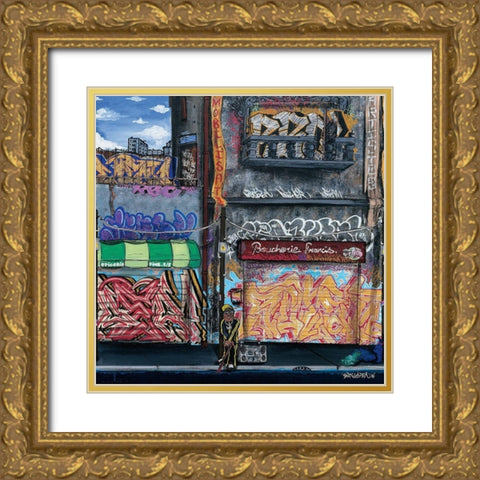 Boucherie Francis Gold Ornate Wood Framed Art Print with Double Matting by Butch and Pea