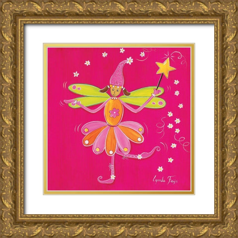 Fee I Gold Ornate Wood Framed Art Print with Double Matting by Fays, Lynda