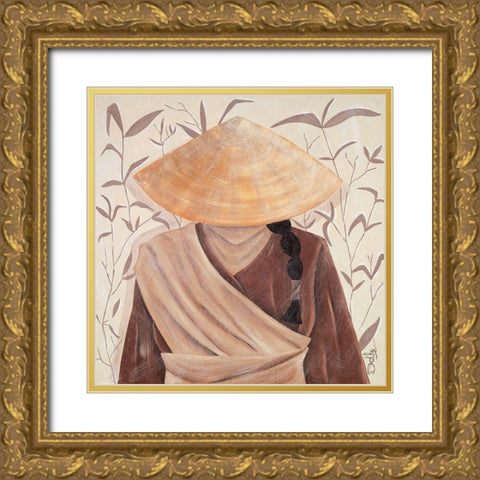 Bambou Gold Ornate Wood Framed Art Print with Double Matting by Dothy