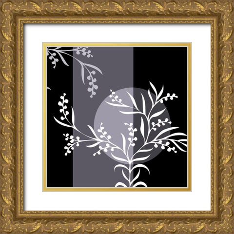 Crepuscule floral I Gold Ornate Wood Framed Art Print with Double Matting by Desire, Magalie