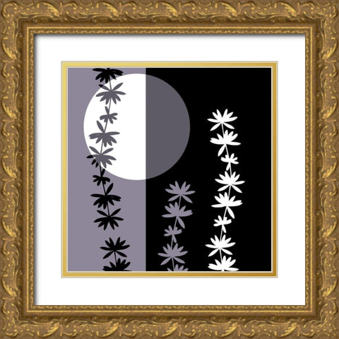 Crepuscule floral II Gold Ornate Wood Framed Art Print with Double Matting by Desire, Magalie