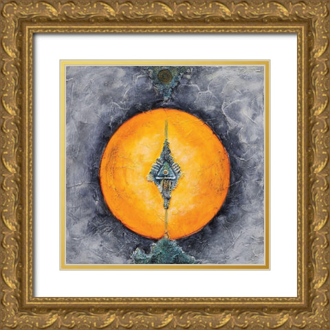 Voie du triangle Gold Ornate Wood Framed Art Print with Double Matting by Arthure