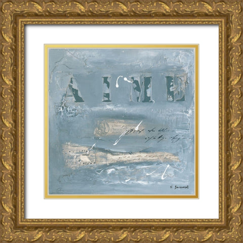 Aime Gold Ornate Wood Framed Art Print with Double Matting by Boissonot, Michelle