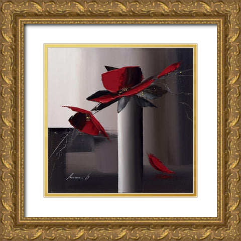 Geometrie florale II Gold Ornate Wood Framed Art Print with Double Matting by Tramoni, Oliver