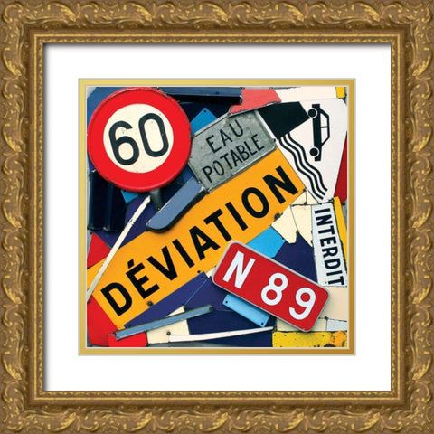 Deviation sur N89 Gold Ornate Wood Framed Art Print with Double Matting by Costa, Fernando