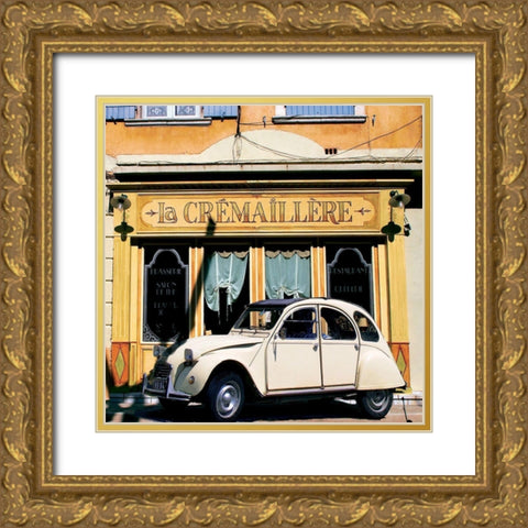 La 2 CV de la Cremaillere Gold Ornate Wood Framed Art Print with Double Matting by Lautier, Julien