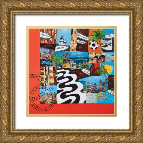 Brasil Gold Ornate Wood Framed Art Print with Double Matting by Wozniak, Sophie