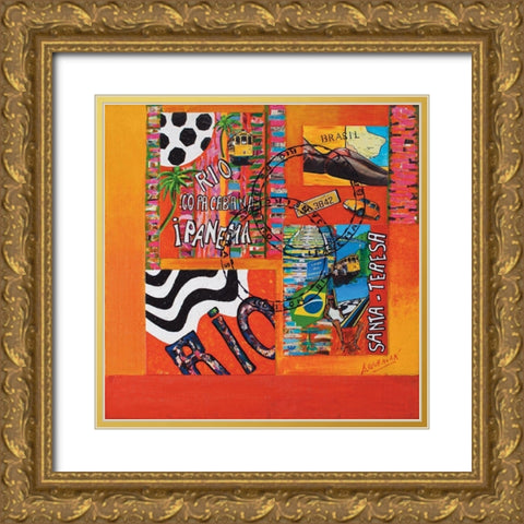 Rio de Janeiro Gold Ornate Wood Framed Art Print with Double Matting by Wozniak, Sophie