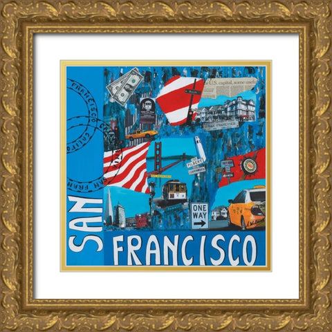 San Francisco Gold Ornate Wood Framed Art Print with Double Matting by Wozniak, Sophie