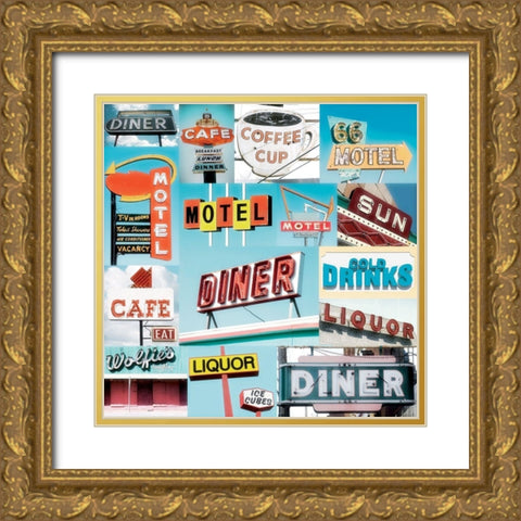 Motel II Gold Ornate Wood Framed Art Print with Double Matting by BRAUN Studio