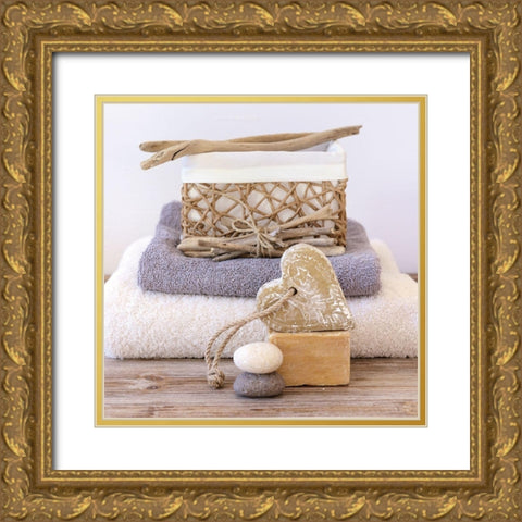 Love Spa Gold Ornate Wood Framed Art Print with Double Matting by Chatelain, Sonia