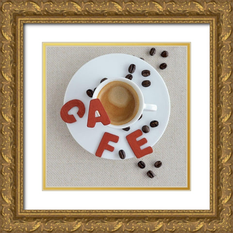 Pause Cafe III Gold Ornate Wood Framed Art Print with Double Matting by Chatelain, Sonia