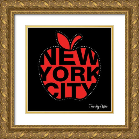 Big Apple Gold Ornate Wood Framed Art Print with Double Matting by BRAUN Studio