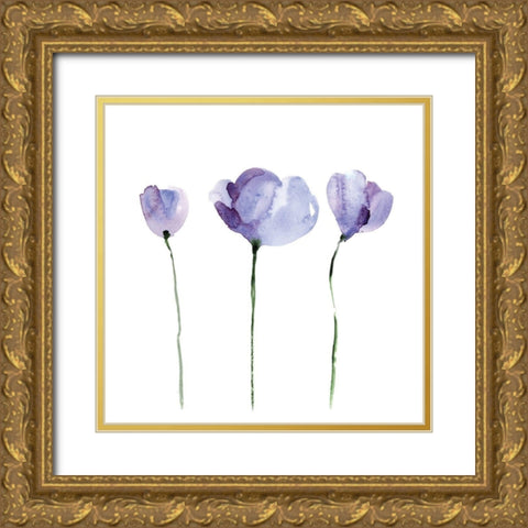 Aquarelle 4 Gold Ornate Wood Framed Art Print with Double Matting by Braun Studio