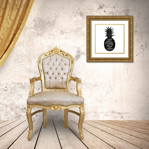 Fruit Pineapple Gold Ornate Wood Framed Art Print with Double Matting by Braun Studio