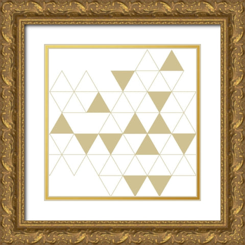 Losanges blancs dorÃ©s Gold Ornate Wood Framed Art Print with Double Matting by Braun Studio